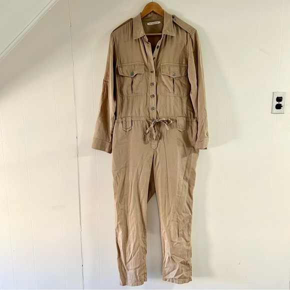Xirena Wylder Twill Jumpsuit in Tan sz L - Picture 3 of 6